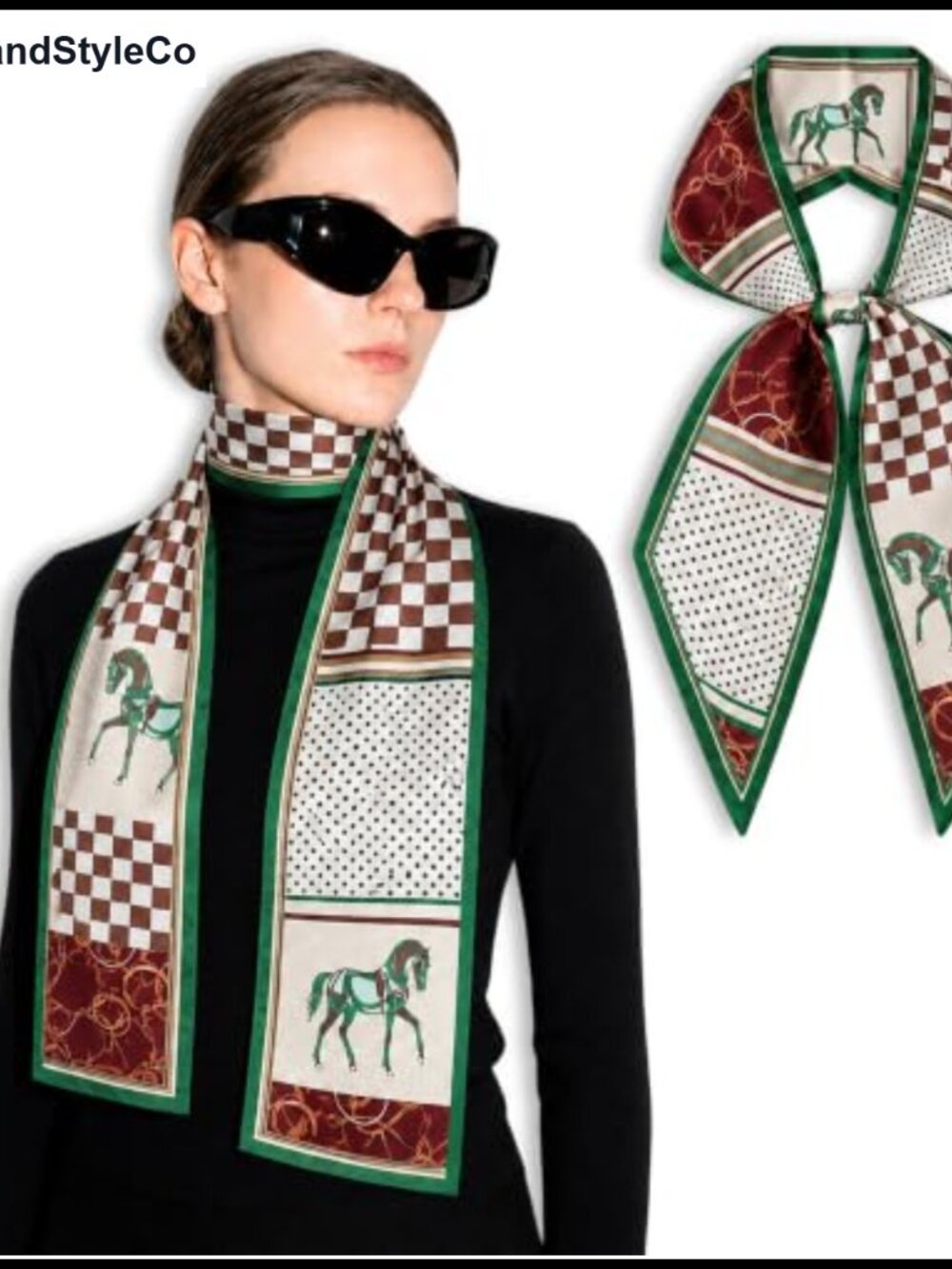 Silk-Like Polyester Scarf 5.9 x 59 Inches Long Wrap